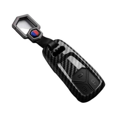 Imagem de Capa De Chave De Carro Em Estilo Fibra De Carbono ABS Para Audi A4 A5 