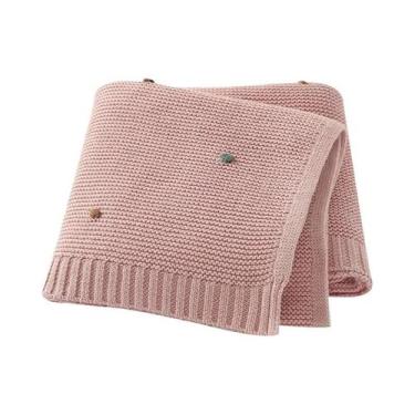 Imagem de Cobertores De Bebê De Algodão Crocheted Unissex 90x70cm Envoltório Par