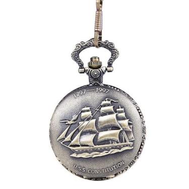 Imagem de Relógio de bolso Sailing Quartz Retro para crianças com corrente - yiw