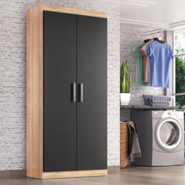 Imagem de Armario de Lavanderia Miriam 2 Portas 4 Prateleiras 1,85m - Tonielque 