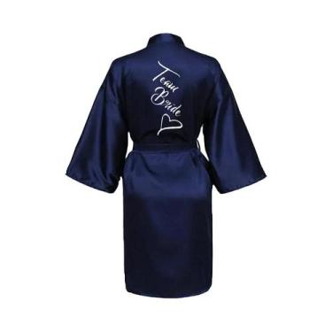 Imagem de Robe Curto De Seda Satin Para Mulheres, Estampa Sexy, Robe De Banho Pa