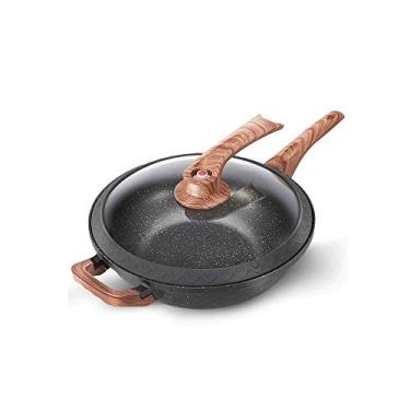 Imagem de Conjuntos de panelas Wok panela antiaderente sem fumaça fogão de indução fogão a gás panela universal de indução panelas de cerâmica antiaderente