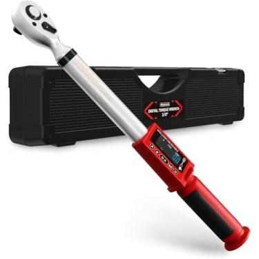 Imagem de Hairich Chave de torque digital de 3/8 polegadas 5-100FT-LB/0-135N.M, faixa de torque precisa de ± 2%, chave de torque elétrica para carro com campainha e notificação de flash LED para bicicleta