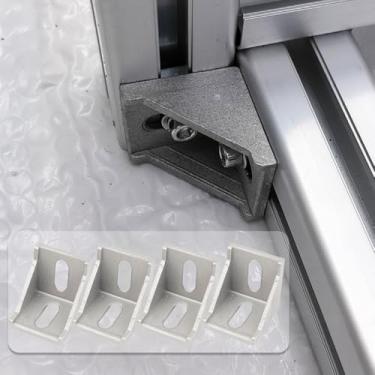 Imagem de 4 peças de suportes de conexão de ângulo reto de 90 graus em forma de L acessórios de hardware de fixação de canto para móveis pesados (G, 38,2 x 38,2 x 34,8 mm)