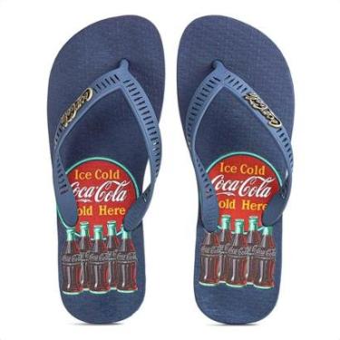 Imagem de Chinelo Coca Cola Bottle Circle Azul Marinho - Masculino-Masculino