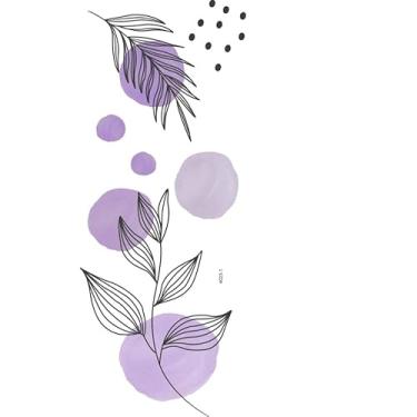 Imagem de Papel de Parede Adesivo Floral Neutro para Sala e Quarto – Decoração de Parede Autocolante Fácil de Aplicar (Roxo,50x50)