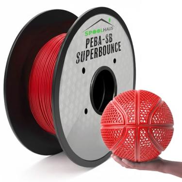 Imagem de Filamento PEBA Filamento Flexível de Alta Rebote Super TPU Resistência à Base de Nylon 1,75 mm 78% Retorno de Energia Bouncy Airless Basquete Leve Impressora 3D Carretel de Filamento Haus Superbounce