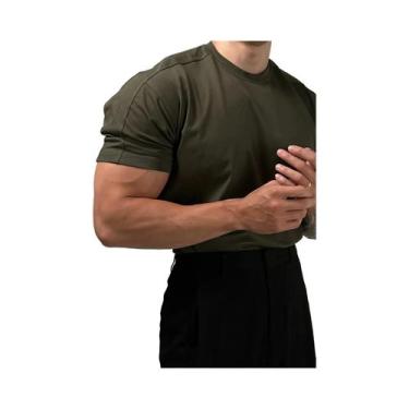 Imagem de Camiseta Esportiva Retro Masculina De Algodão Pesado 230g Cor Sólida C