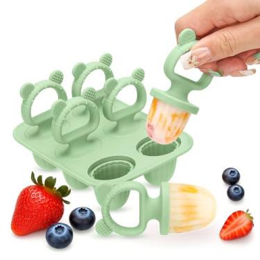 Imagem de Moldes de picolé de silicone para bebês com palitos, mini moldes de picolé para bebês moldes de picolé de leite materno para alívio da dentição, máquina de guloseimas congeladas, molde de picolé para