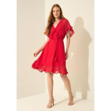 Imagem de Vestido Curto Com Babados E Cinto-Feminino