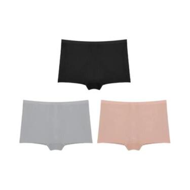Imagem de Calcinhas Esportivas Sem Costura Femininas 3 Peças Em Cores Sólidas Co