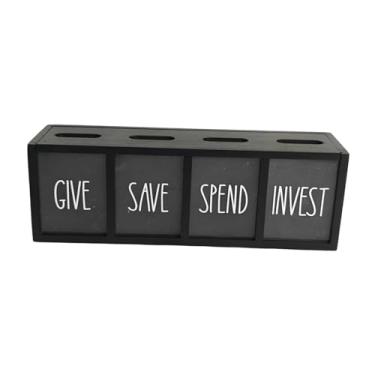 Imagem de YWJLQH Cofrinho de Madeira em Forma de Porco – Caixa para Notas – Ideia de Presente de Ano – Recipiente para Guardar – Pote para Crianças, Preto, Tamanho real