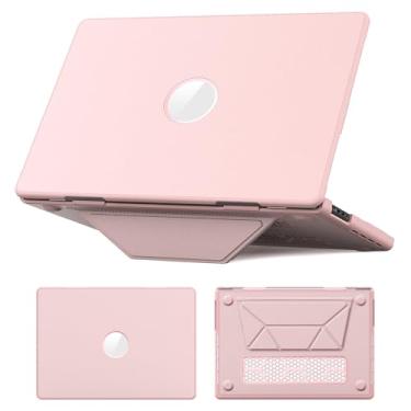 Imagem de Batianda Capa de couro PU premium para novo M4 MacBook Pro 16 polegadas 2024 2023 2021 M3 M2 M1 Pro/Max Chip Business Capa protetora elegante com suporte dobrável, proteção total com almofadas