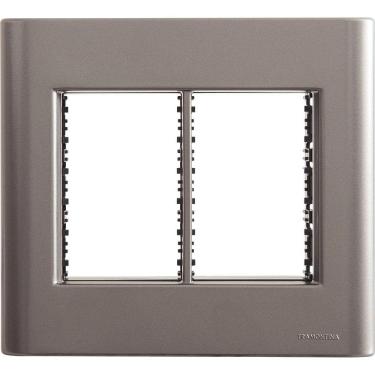Imagem de Placa 6 Postos 4x4 Tramontina Giz Onix Metalizado Suporte Tramontina