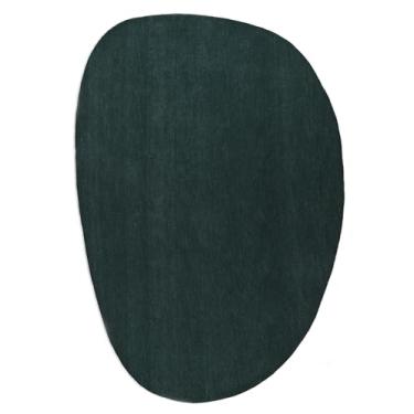 Imagem de Restoration and Renovation Tapete de lã oval moderno - formato irregular com textura macia e aconchegante - ideal para sala de estar, quarto e mais (verde, 9 x 1,5 m)