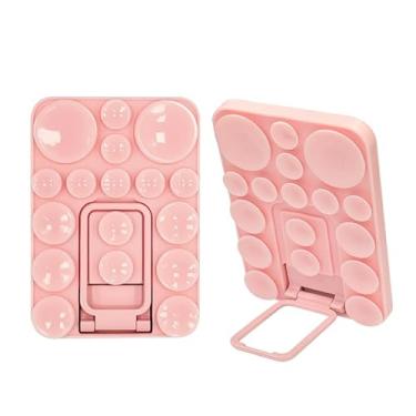 Imagem de 1 peça 2 em 1 alça de telefone com ventosa de sucção, suporte adesivo de silicone com suporte dobrável, suporte universal de mãos livres para TikTok e selfies, acessório portátil para academia e