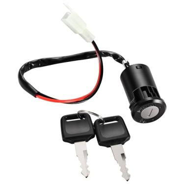 Imagem de Unifizz Interruptor de ignição com 2 chaves de fio de substituição para interruptor de ignição de 2 posições para scooter elétrico de 50cc 70cc 90cc 110cc 125cc 150cc 200cc 250cc carrinho Go Cart ATV