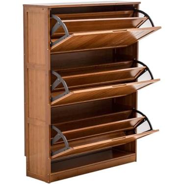 Imagem de 3FLQOOPP Sapateiras de pé independentes, armário de sapatos ultrafino com portas flip, sapateira multicamadas, armário de armazenamento de sapatos, armário de armazenamento para tênis/chinelos