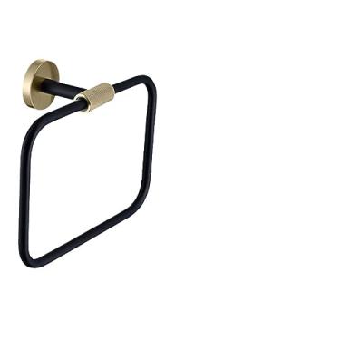 Imagem de 3FLQOOPP Anel de toalha de ouro escovado montado na parede suporte de toalha redondo acessórios de armazenamento acessórios de cozinha banheiro preto fosco, cinza redondo (Bgb Suqare Ring)