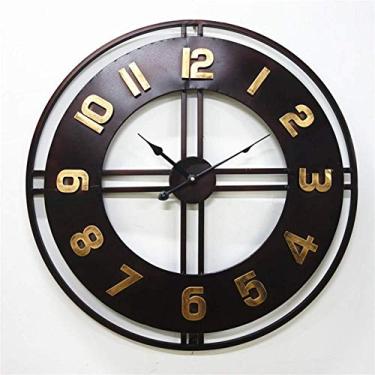 Imagem de U5GAAALPPQ9 Relógio de parede vintage europeu decoração moderna breve relógios de parede criativos relógio moderno decoração de parede de metal para cozinha, quarto, jardim, sala de estar, estudo