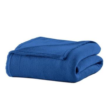 Imagem de Cobertor Manta de Microfibra Liso Queen 220x240cm  Camesa, Azul Royal
