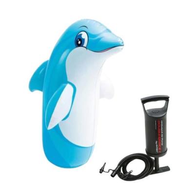 Imagem de Boneco joão bobo teimoso inflável p/crianças animais + bomba - INTEX