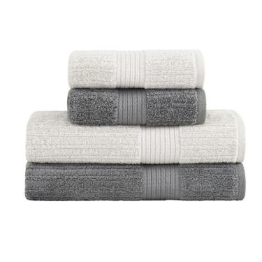 Imagem de Kit Jogo de Toalhas Buddemeyer 4 Peças Banhão e Rosto Fio Penteado Can