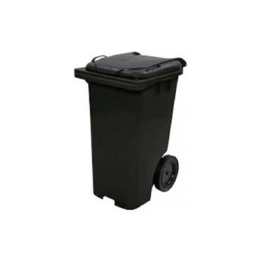 Imagem de Lixeira Grande Contentor De Lixo Com Rodas 240 Litros Preto - jsn