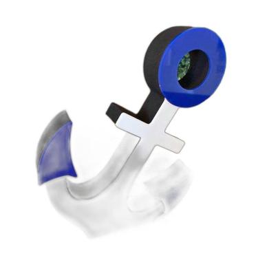 Imagem de Âncora Em Mdf Decoryou - Ref 341 Branco E Azul