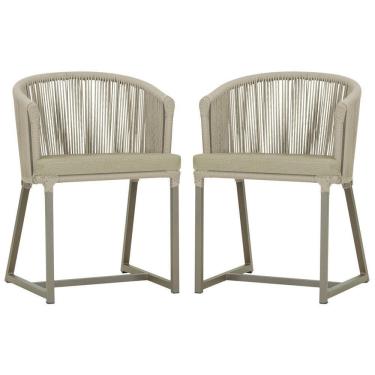 Imagem de 2 Cadeiras De Jantar Noronha Fendi Corda Náutica E7 Trama Rami