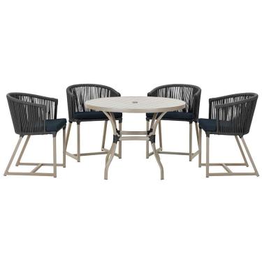 Imagem de Mesa Com 4 Cadeiras E Noronha Estofado 12 Trama Original Preto