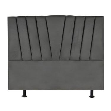 Imagem de Cabeceira Estofada Cama Box King 195 Cm Malu Linho Cinza