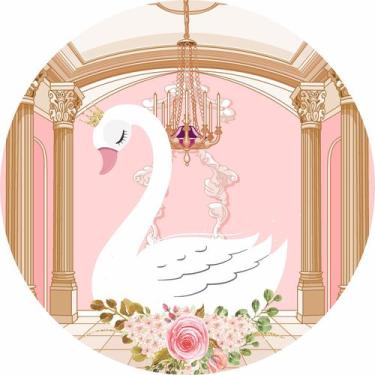 Imagem de Painel de Tecido Sublimado Redondo Cisne Palácio Real c/ Elástico - Fa