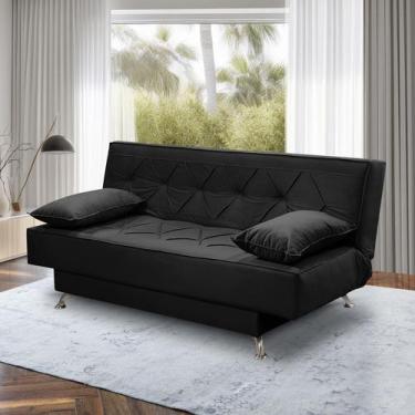 Imagem de Sofá Cama 1,80m  Iara Suede Rover & Beato, Preto