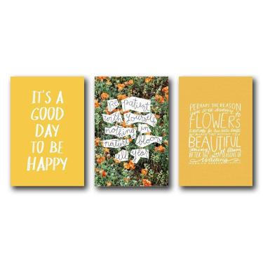 Imagem de Kit 3 Placas Decorativas Quadros Vintage, Frases, Decoração