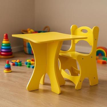 Imagem de Mesa Infantil com Cadeira Elise para Criança Atividade Escola Creche M