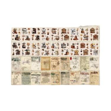 Imagem de Adesivos Decorativos Retrô DIY Série Paisagem Auspiciosa Com Plumas 54