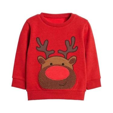 Imagem de Moletom Infantil De Natal Com Estampa De Cervo, Manga Longa, Algodão, 