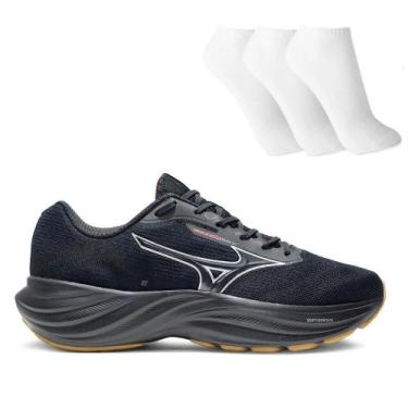 Imagem de Tênis Mizuno Goya 2 Masculino + 3 Pares de Meias, 38, Preto