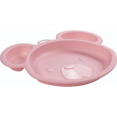 Imagem de Prato Decorativo Ursinha Rosa para Alimentação Infantil - PLASUTIL