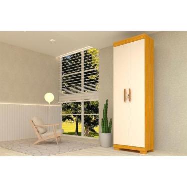 Imagem de Armário Multiuso Sala Iris 2 Portas C- Chave Nature-off White - Acp