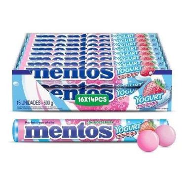 Imagem de Bala Mastigável Mentos Stick Iogurte de Morango c/16 - Perfetti Yogurt