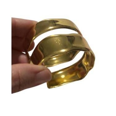Imagem de Bracelete Fio Duplo Dourado Ondulado Boho - Loja Comprar e Usar