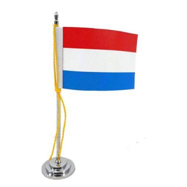 Imagem de Mini Bandeira de Mesa da Luxemburgo 15 cm Poliéster - SP Bandeiras 