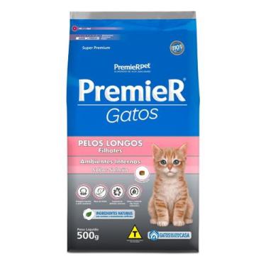 Imagem de Ração Premier Pêlos Longos Gatos Filhotes sabor Salmão 500 g - PREMIER
