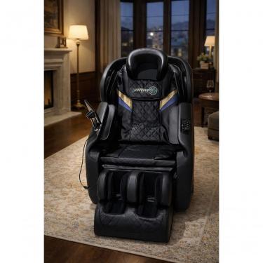Imagem de Poltrona de Massagem um Relax Plus Gravidade Zero Luxuosa com Apoio para Pés Preta Decoreshop
