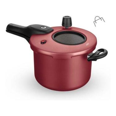 Imagem de Panela De Pressão Com Visor Fechamento Externo 4,5l Cor:Cereja - MTA, 