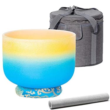 Imagem de Conjunto de tigelas Crystal Singing Bowl – Luang Gold Series, 7 notas C/D/E/F/G/A/B Chakra Som de Percussão com Bolsa de transporte, Almofada de Brocado de Seda, Bastão de Pele de Ovelha, Presente para Yoga Meditation Zen