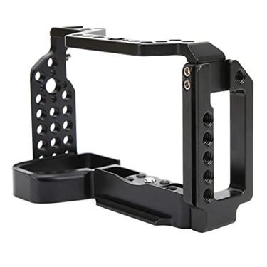 Imagem de Gaiola para câmera A6600, moldura estabilizadora de gravação de vídeo Vlogging com orifício de parafuso de 6,35 mm e 9,5 mm e base de sapata fria, para expandir