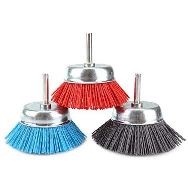 Imagem de Conjunto de 3 pincéis de nylon sortidos (75 mm) conjunto de copos de nylon com haste 1/4, 3 peças